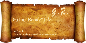 Gying Renátó névjegykártya